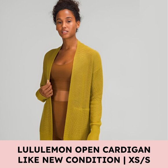 lululemon athletica Sweaters - 💛 Lululemon Cashlu Sweater Wrap Cardigan — Auric Gold (XS/S Oversized, Fits M)